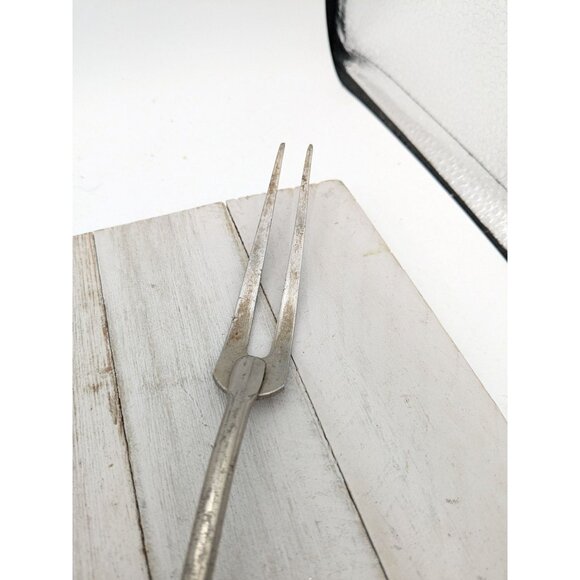 Vintage A&J Solid Meat Utility Fork #1 Wood Handle 12 3/4" - Picture 2 of 8